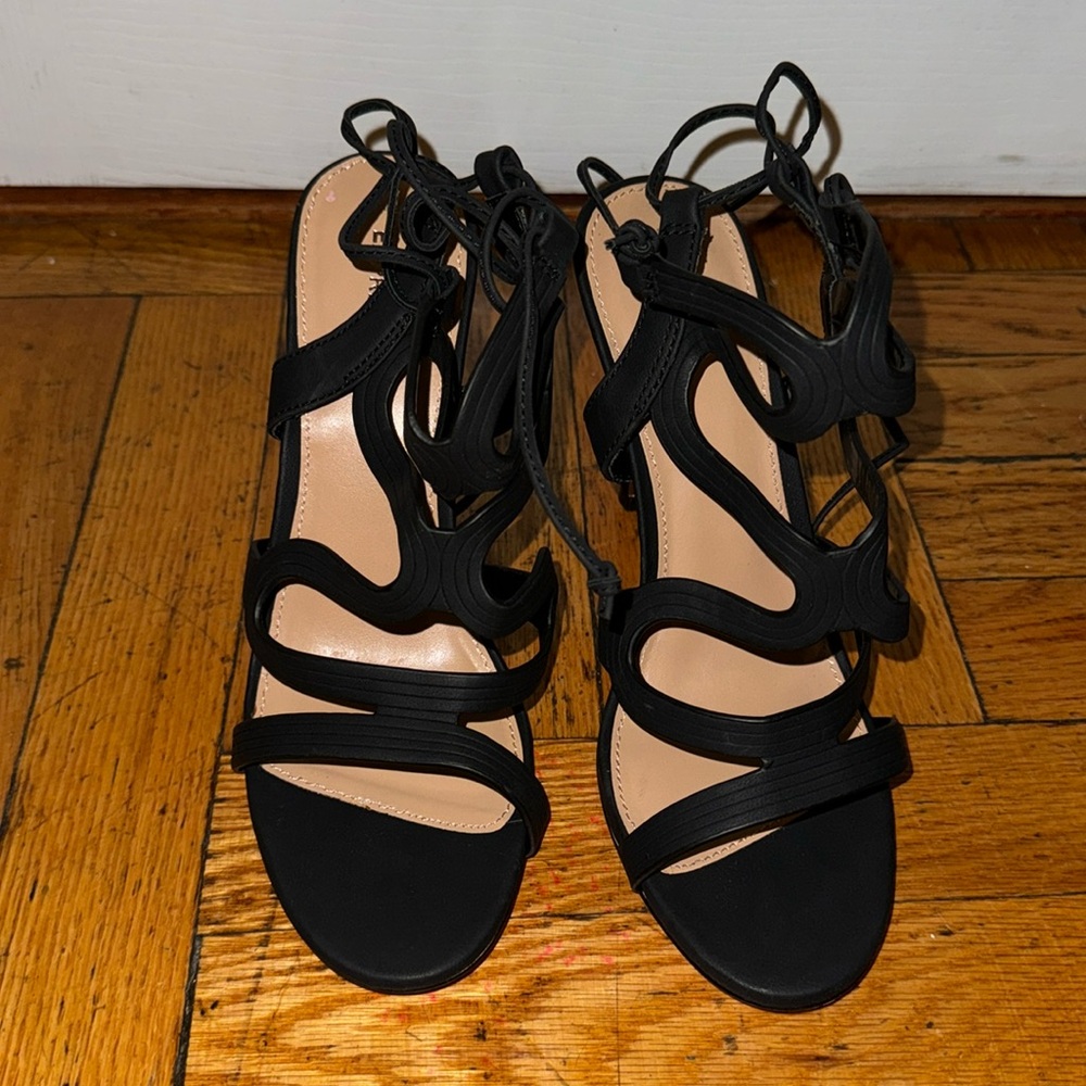 Black express strappy heels size 8